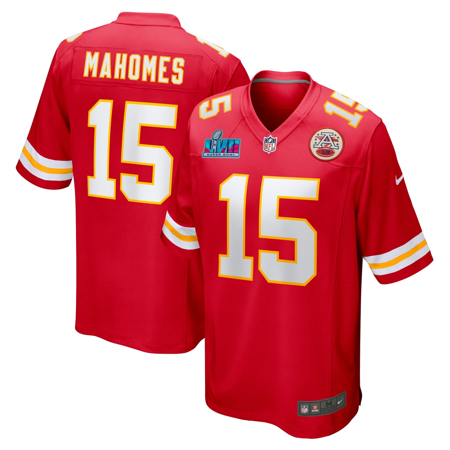 Patrick Mahomes Kansas City Chiefs Nike Super Bowl LVII Patch Game Jersey - Red
