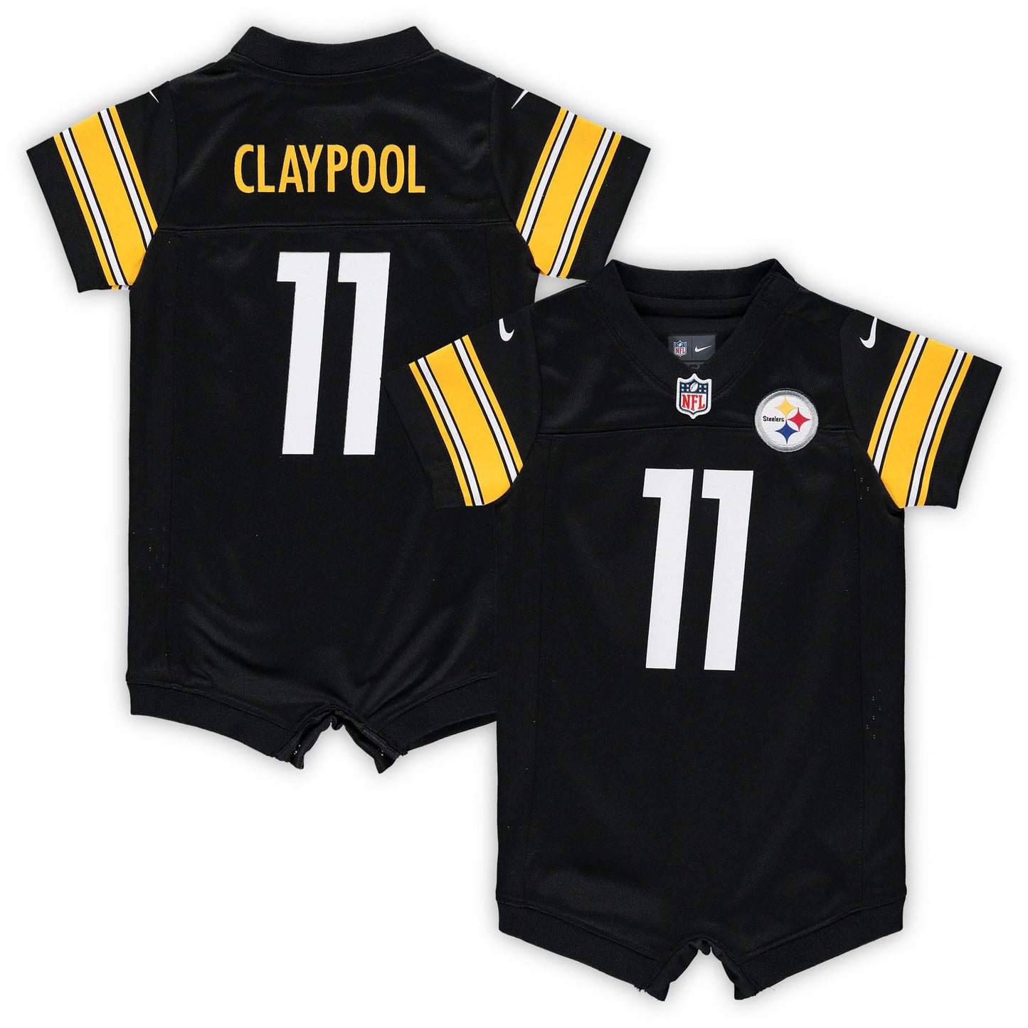 Chase Claypool Pittsburgh Steelers Nike Infant Game Romper Jersey - Black