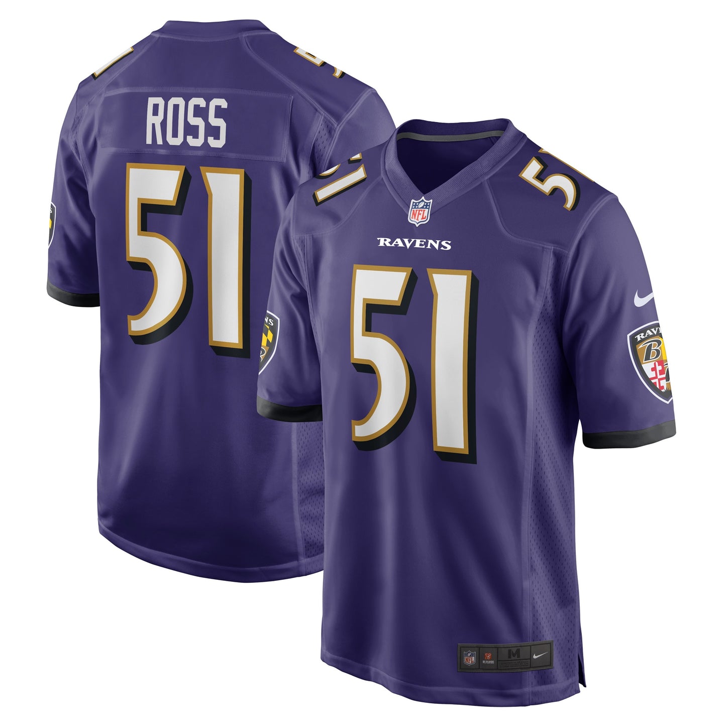Josh Ross Baltimore Ravens Nike Game Player Jersey - Purple